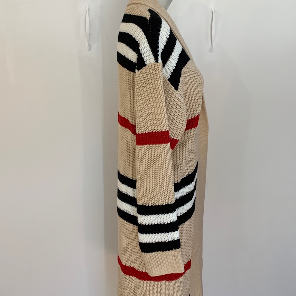 SHEIN multicolored long open front cardigan size small NWOT - Picture 5 of 9